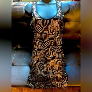 Black / Gold/ Silver Sequined Cocktail Dress